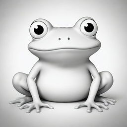 A cartoon-like super frog with exaggerated features, ready for coloring