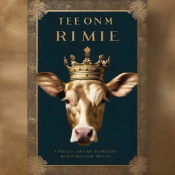 A book cover with a golden background featuring the tip of a calf's head with a crown falling off its head