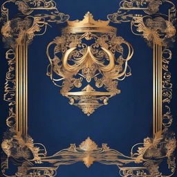 A background with navy blue and gold colors