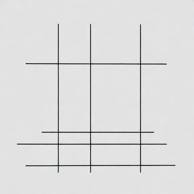 Create an image with vertical lines every 1 cm on top of a horizontal line, using two squares as guides. The lines should be straight and evenly spaced.