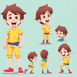 Create a character of a cute little 5-year-old boy with the same hair color and eye color