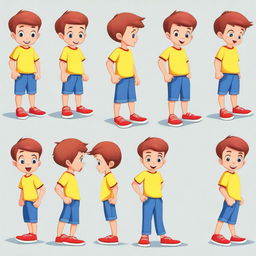 Create a character of a cute little 5-year-old boy with the same hair color and eye color