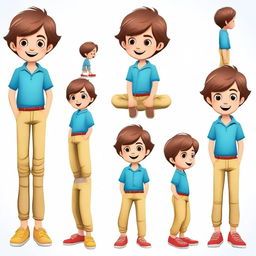 Create a character of a cute little 5-year-old boy with the same hair color and eye color