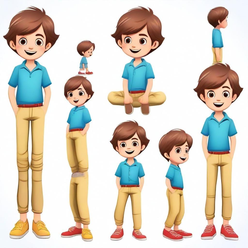 Create a character of a cute little 5-year-old boy with the same hair color and eye color