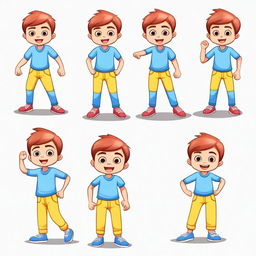 Create a character of a cute little 5-year-old boy with the same hair color and eye color