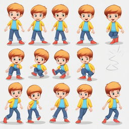 Create a character of a cute little 5-year-old boy with the same hair color and eye color