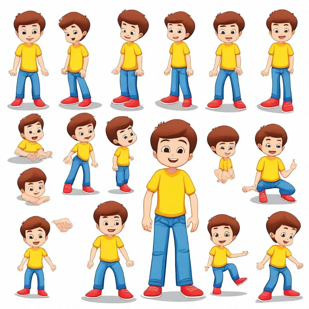 Create a character of a cute little 5-year-old boy with the same hair color and eye color