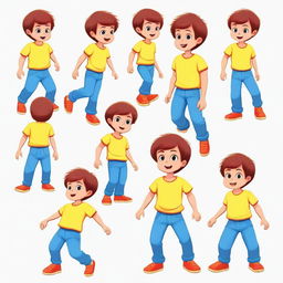 Create a character of a cute little 5-year-old boy with the same hair color and eye color