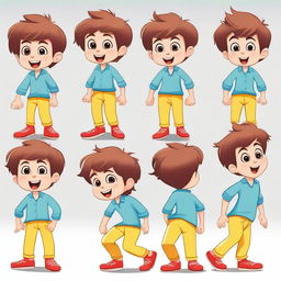 Create a character of a cute little 5-year-old boy with the same hair color and eye color