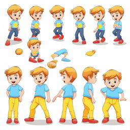 Create a character of a cute little 5-year-old boy with the same hair color and eye color