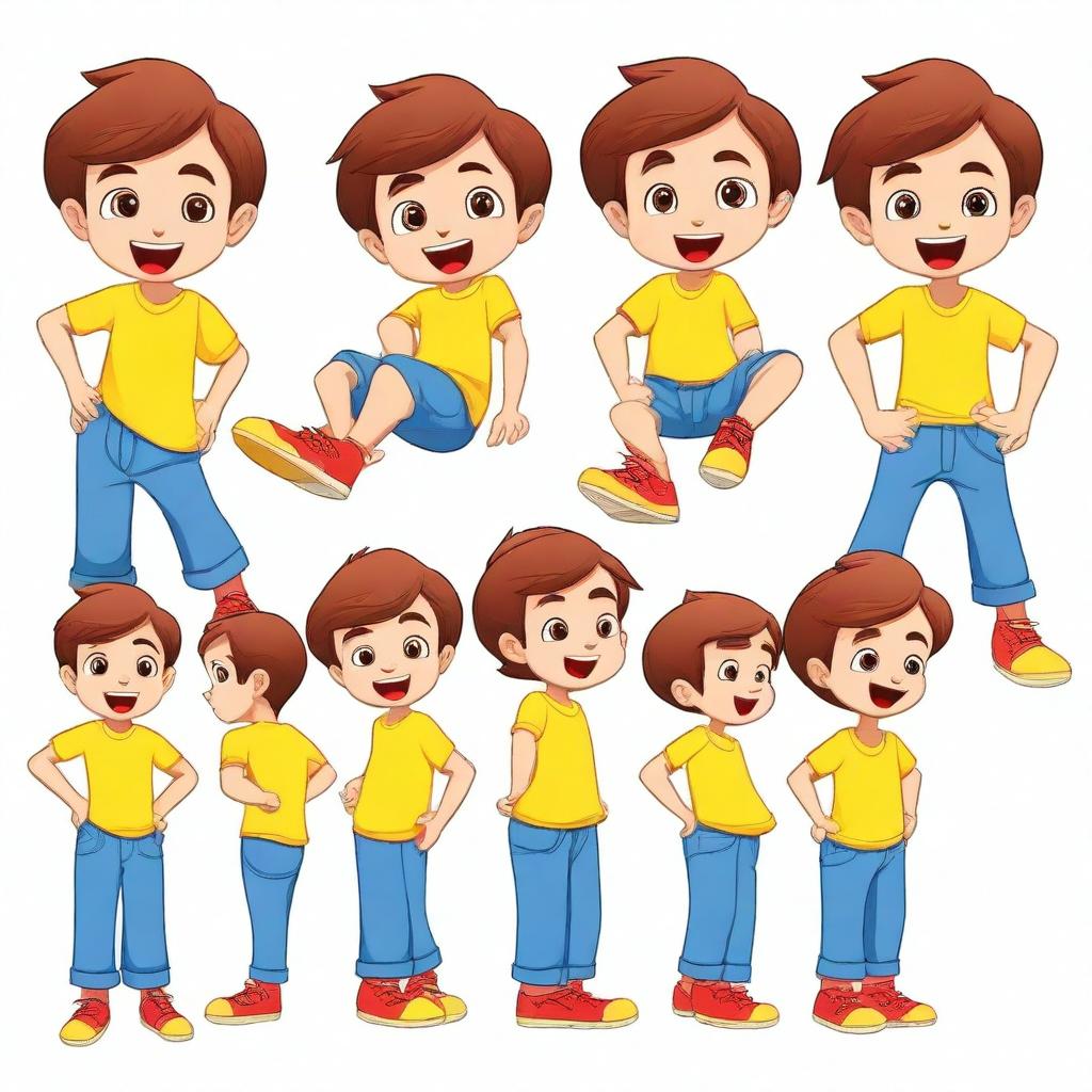 Create a character of a cute little 5-year-old boy with the same hair color and eye color