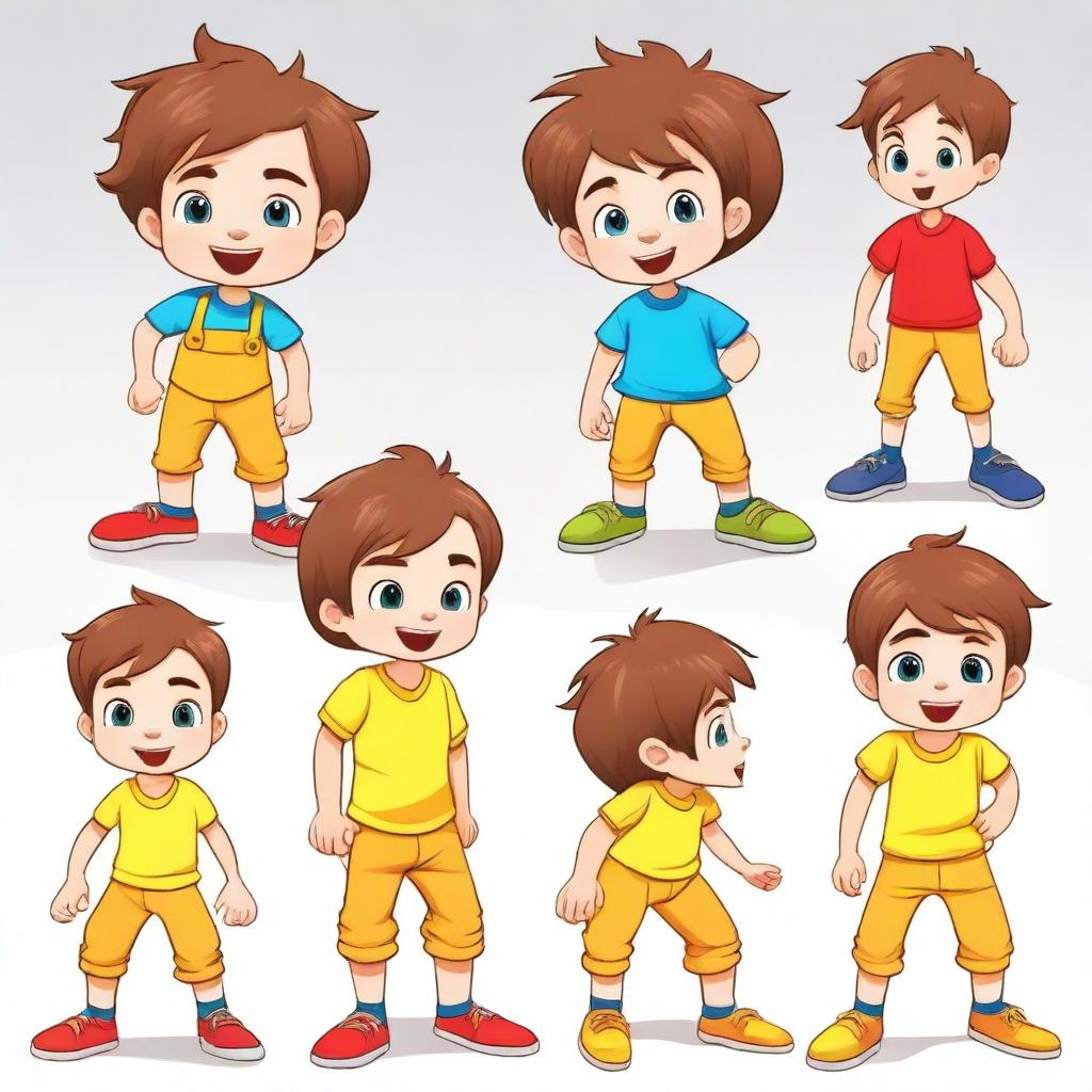 Create a character of a cute little 5-year-old boy with the same hair color and eye color