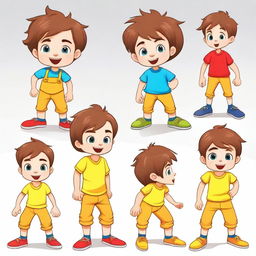 Create a character of a cute little 5-year-old boy with the same hair color and eye color