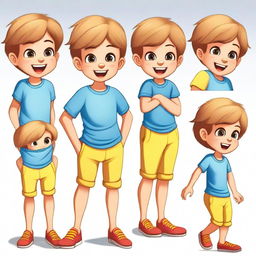 Create a character of a cute little 5-year-old boy with the same hair color and eye color