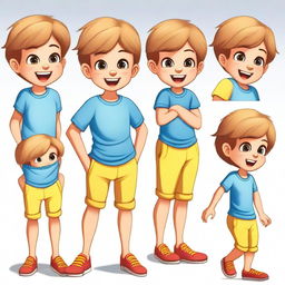 Create a character of a cute little 5-year-old boy with the same hair color and eye color