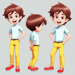 Create a character of a cute little 5-year-old boy with the same hair color and eye color