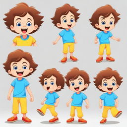 Create a character of a cute little 5-year-old boy with the same hair color and eye color