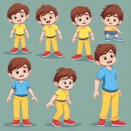 Create a character of a cute little 5-year-old boy with the same hair color and eye color