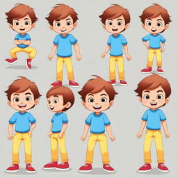 Create a character of a cute little 5-year-old boy with the same hair color and eye color