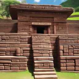 Create an image depicting the architectural structures of the ancient Chavín culture