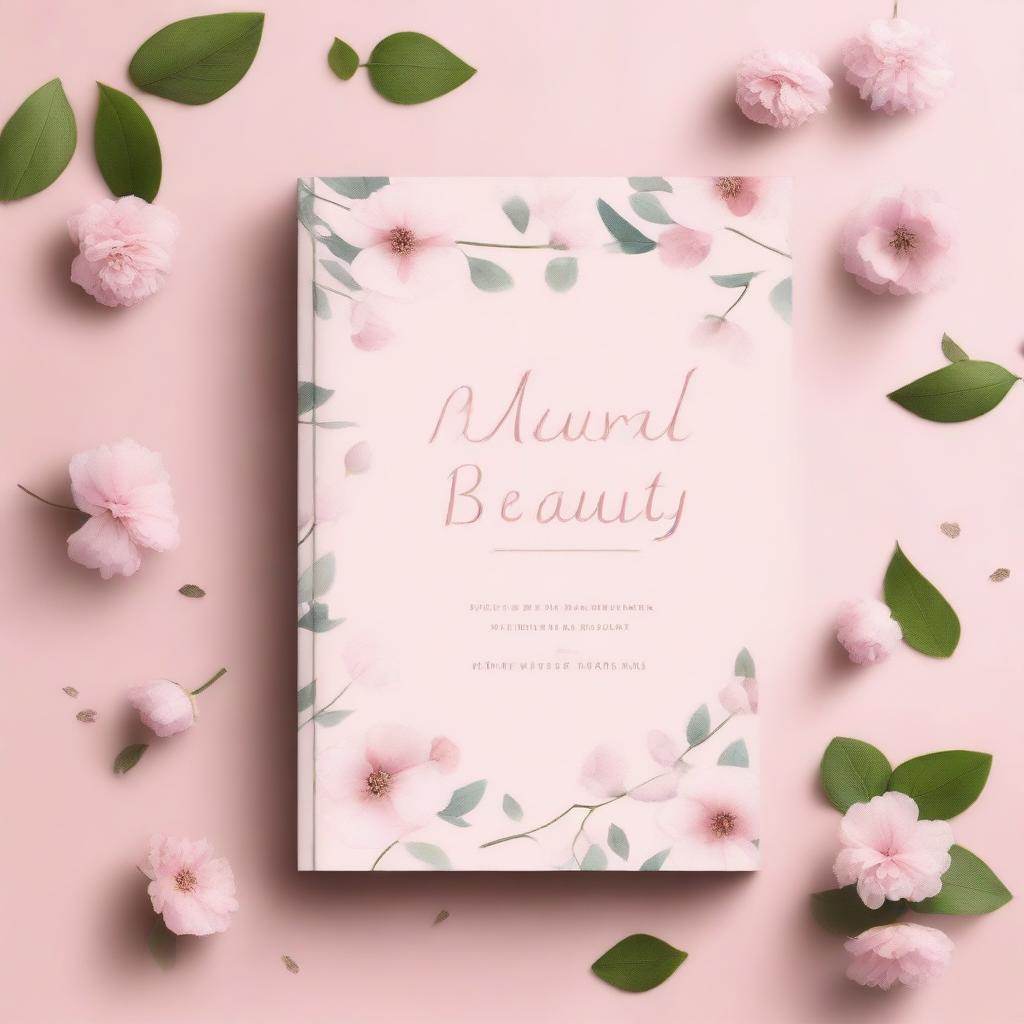 A book cover design featuring simple pastel pink flowers scattered across the cover