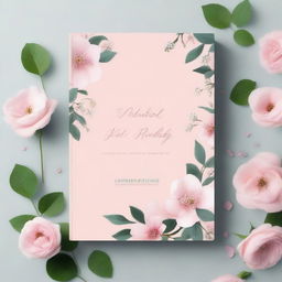 A book cover design featuring simple pastel pink flowers scattered across the cover