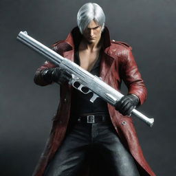 Dante from Devil May Cry, holding his iconic silver gun in a dynamic pose