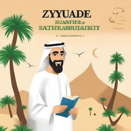 Design a book cover for a book titled 'Zayed Teaches Sustainability' with a theme focused on sustainability in the UAE