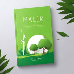 Create a book cover with a sustainability theme focused on the UAE, emphasizing greenery