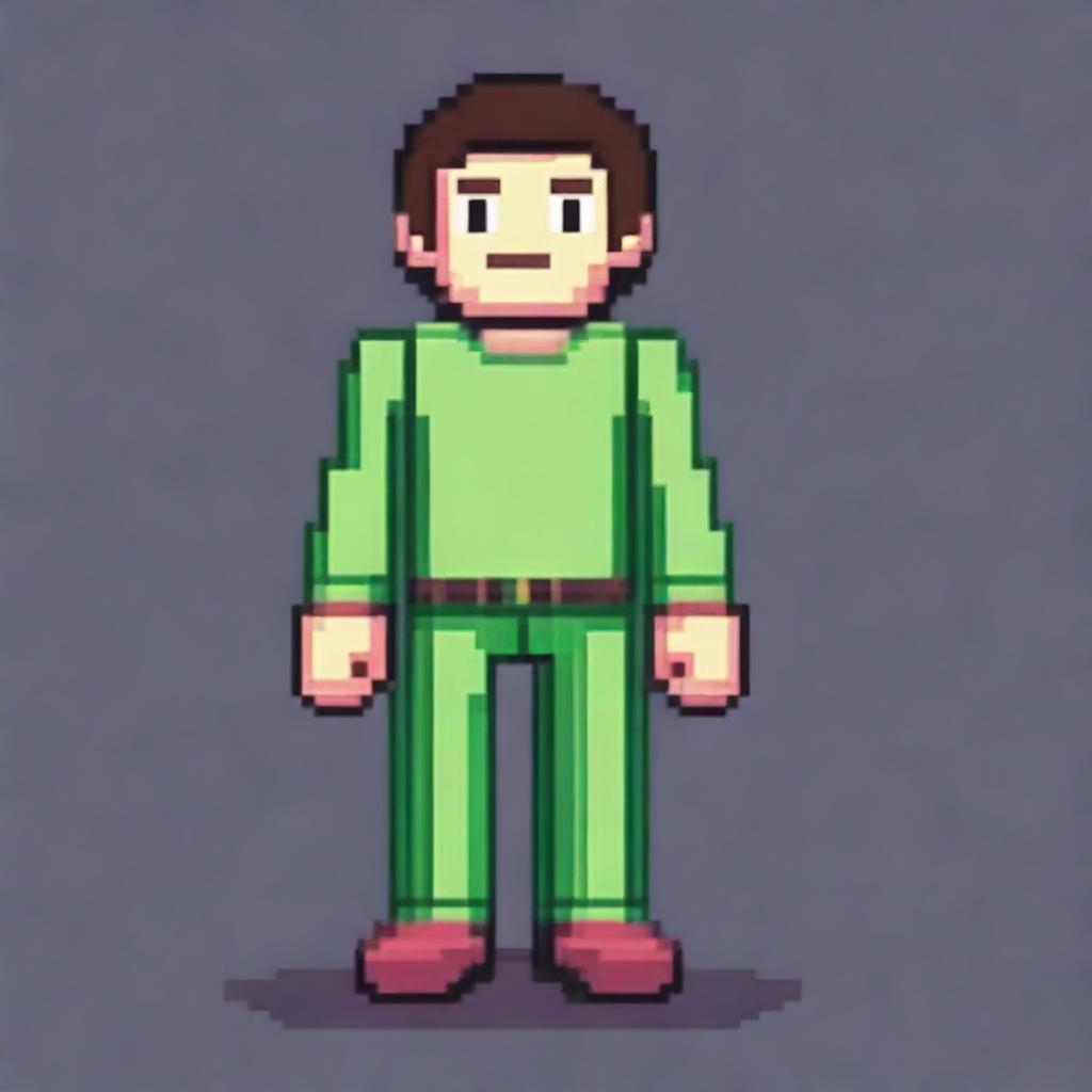 Create a pixel art depiction of a human