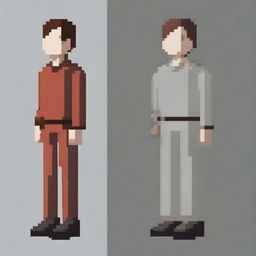 Create a pixel art depiction of a human