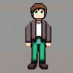 Create a pixel art depiction of a human
