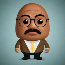 A triangular version of the character Gustavo Fring from 'Breaking Bad', reimagined as a cute Pou character.