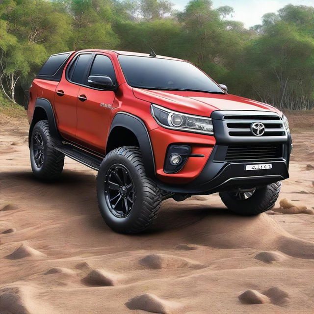 A car design that combines elements of a Toyota Hilux, Innova, and Fortuner, with a giant body similar to a Ford Endeavour