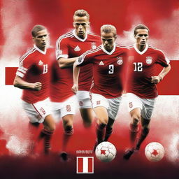 Create a movie poster featuring the Danish football team