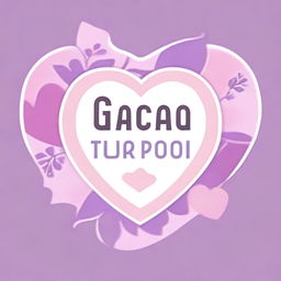 Create a label that says 'Gracias por tu compra' with lilac and pink colors