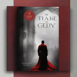 Create a vibrant and mysterious book cover with shades of gray, black, and dark red