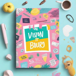 Design a front book cover with the title 'The Vision Board'