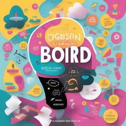 Design a front book cover with the title 'The Vision Board: Power of the Mind'