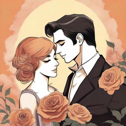 Create a book cover art for a story titled 'My Clementine Colored Rose