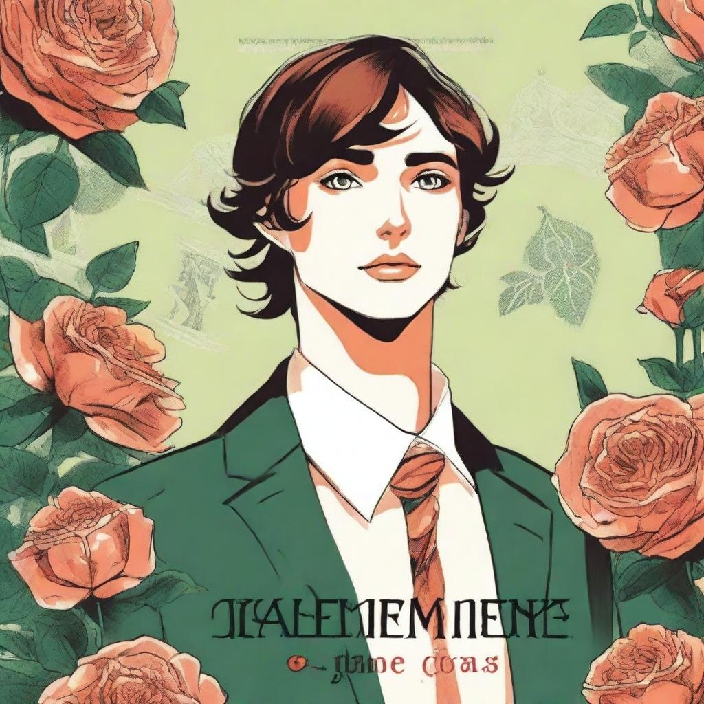 Create a book cover for 'My Clementine Colored Rose' about an anxious preoccupied man who falls in love with a dismissive avoidant woman