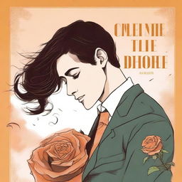 Create a book cover for 'My Clementine Colored Rose' about an anxious preoccupied man who falls in love with a dismissive avoidant woman