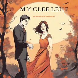 Create a book cover for 'My Clementine Colored Rose' about an anxious preoccupied man who falls in love with a dismissive avoidant woman