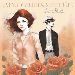 Create a book cover for 'My Clementine Colored Rose' about an anxious preoccupied man who falls in love with a dismissive avoidant woman