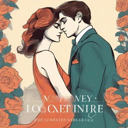 Create a book cover for 'My Clementine Colored Rose' by Robert Cade about an anxious preoccupied man who falls in love with a dismissive avoidant woman