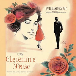 Create a book cover for 'My Clementine Colored Rose' by Robert Cade about an anxious preoccupied man who falls in love with a dismissive avoidant woman