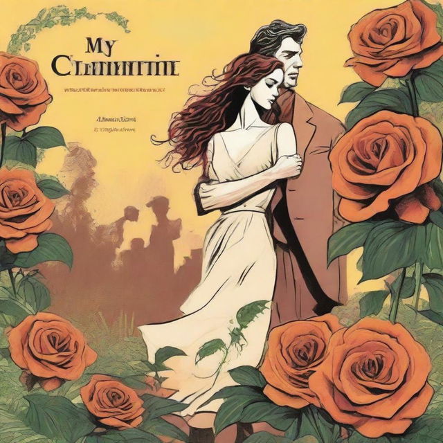 Create a book cover art for a story titled 'My Clementine Colored Rose,' written by Robert Cade