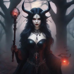 A demon enchantress with an alluring and mystical presence