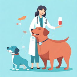 An image depicting a veterinarian surgeon working with a fat, sausage-like dog that has been overfed by its rich mistress