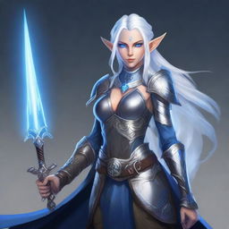 A female astral elf rogue stands poised and ready for action